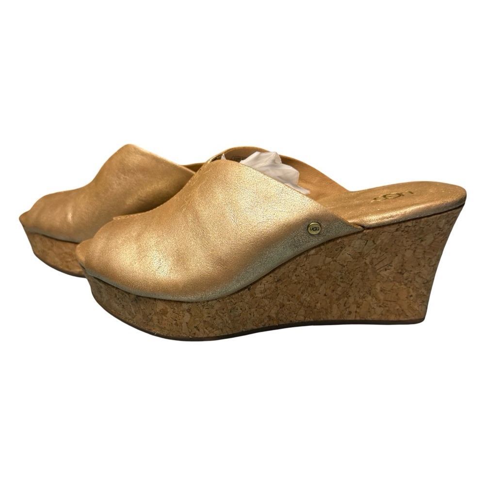 UGG Dominique Gold Wedge Sandals Size 7 - Picture 4 of 10